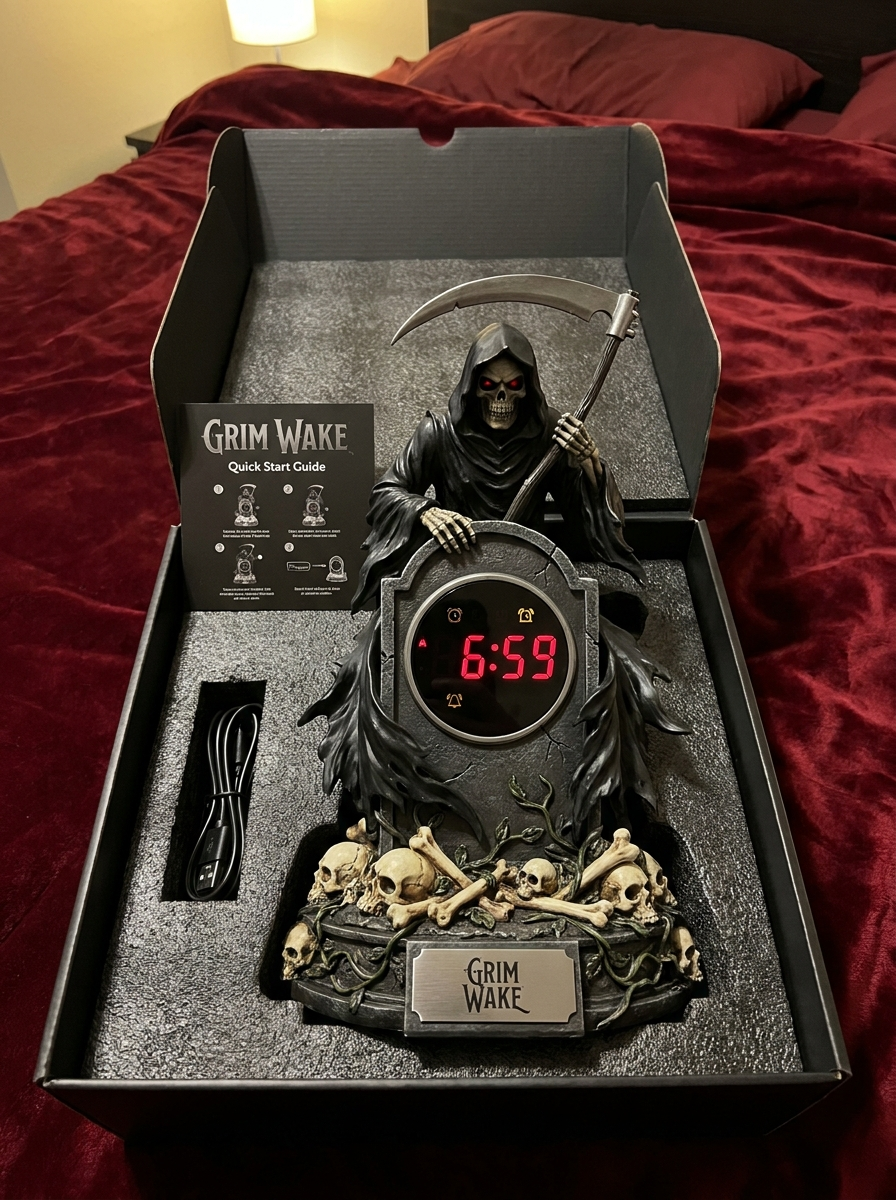 The Reaper Alarm Clock by GRIM WAKE in premium gift box